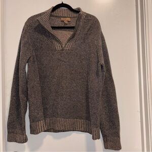 Vintage 100% Wool Quarter Zip Sweater Brown Y2K Size 2X